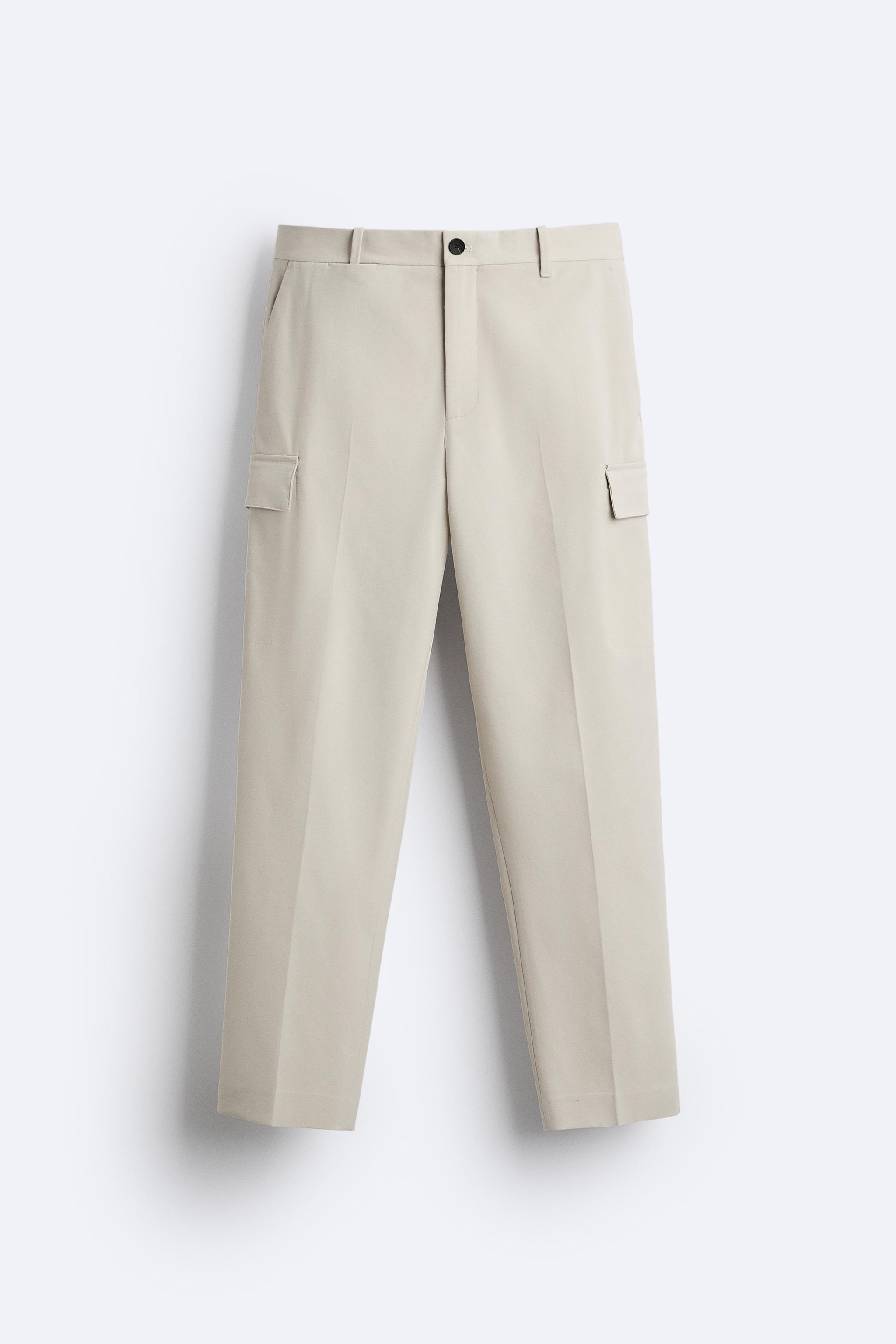 TROUSERS WITH FRONT SEAM DETAIL - Beige