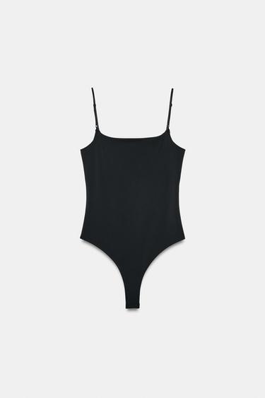 SLIM FIT STRAPPY BODYSUIT - Black by Zara
