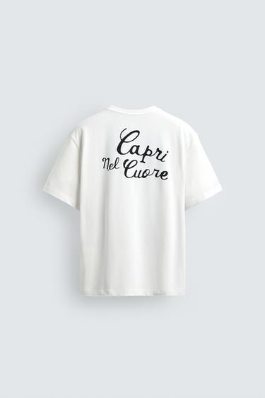 BOXY FIT SLOGAN T-SHIRT - Oyster-white by Zara - Image 7