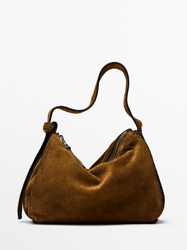Zara Small split leather shoulder bag - Gold