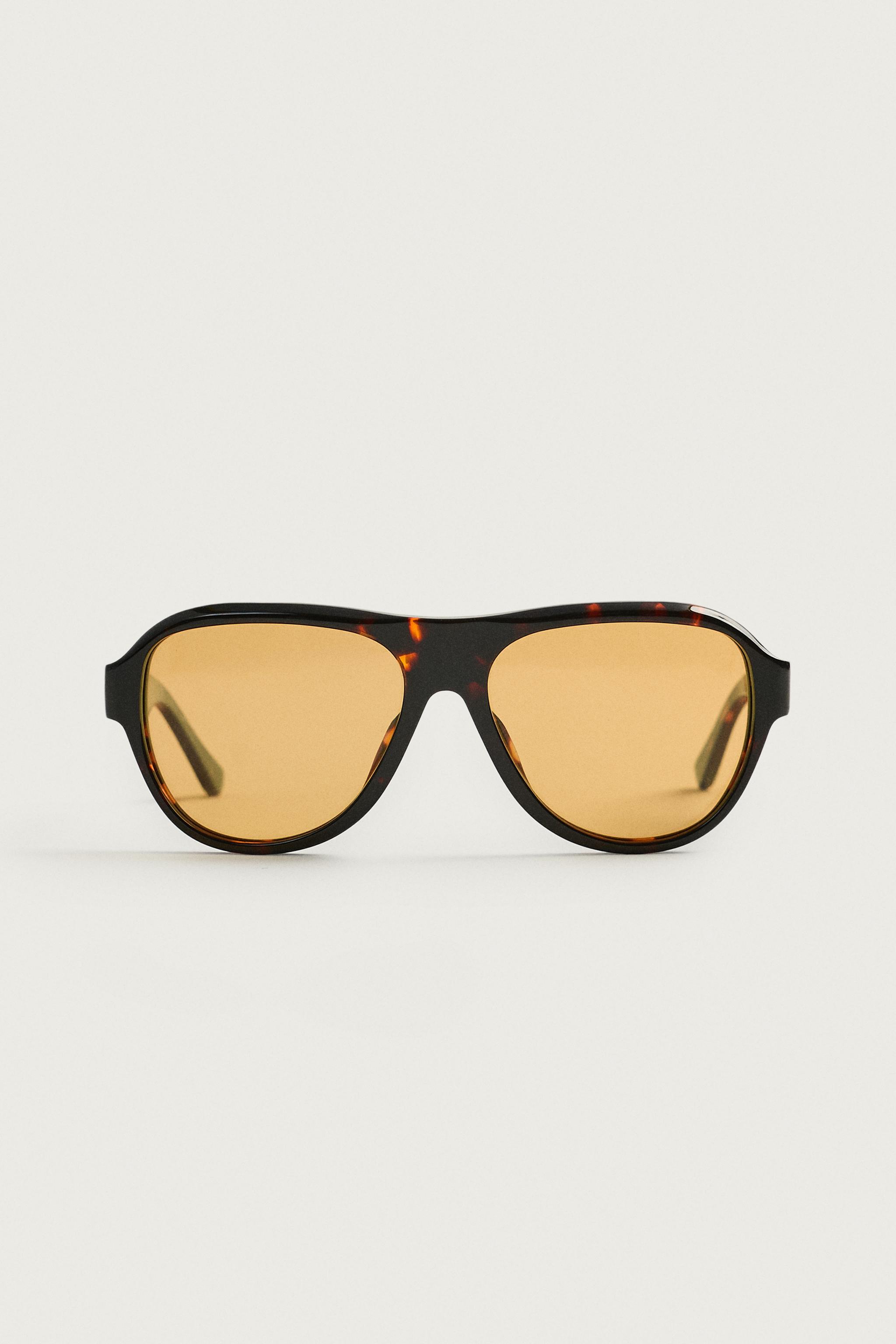 RECTANGULAR SUNGLASSES — Tortoise shell