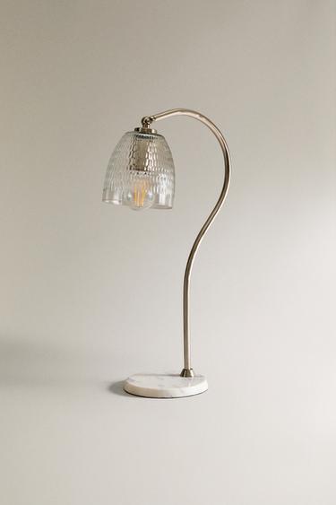 ABAJUR DE MESA COM BASE DE MÁRMORE E CÚPULA DE VIDRO - 255 da Zara - Imagem 0