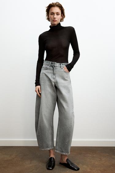 ZW COLLECTION BALLOON MID-WAIST JEANS - Grey by Zara