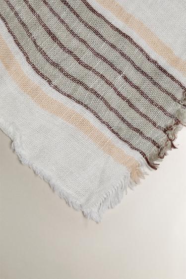 COUVERTURE LIN CARREAUX - rayures de Zara - Image 1