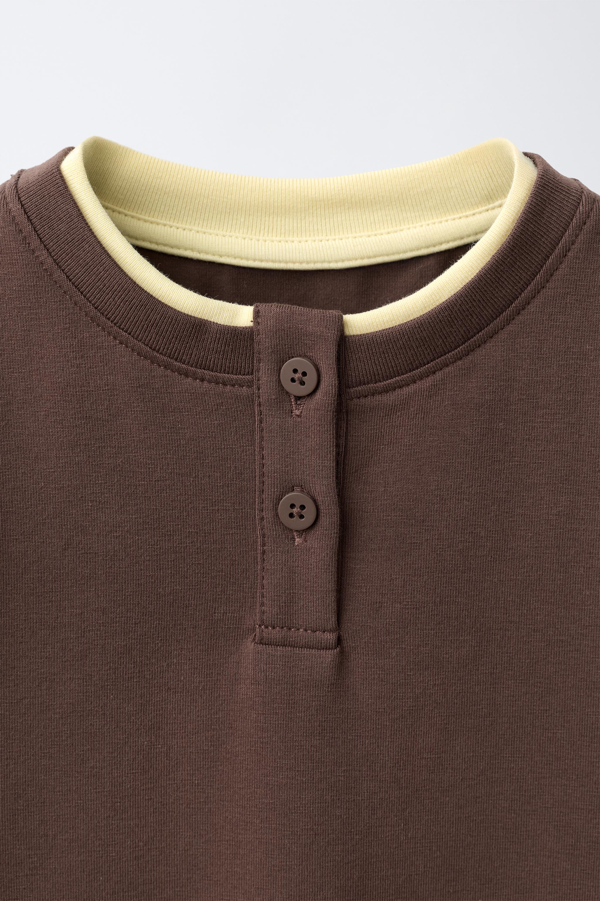 LAYERED HENLEY T-SHIRT