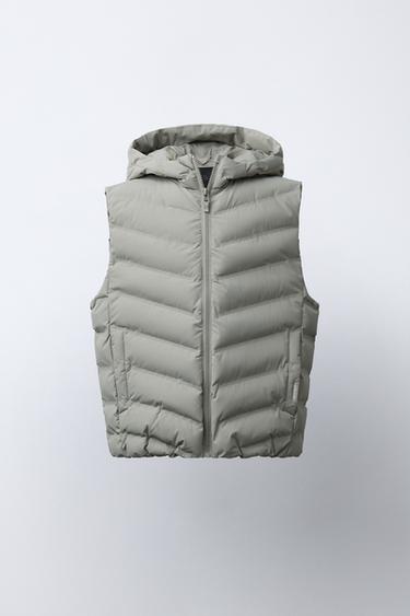 ULTRA-LIGHTWEIGHT WATER-REPELLENT HOODIE GILET - Beige by Zara