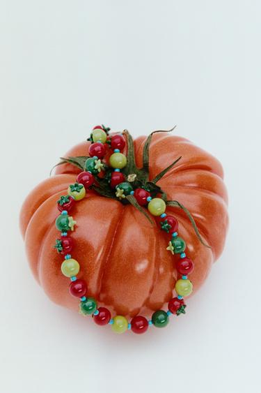 COLLAR ABALORIOS TOMATES - Rojo de Zara