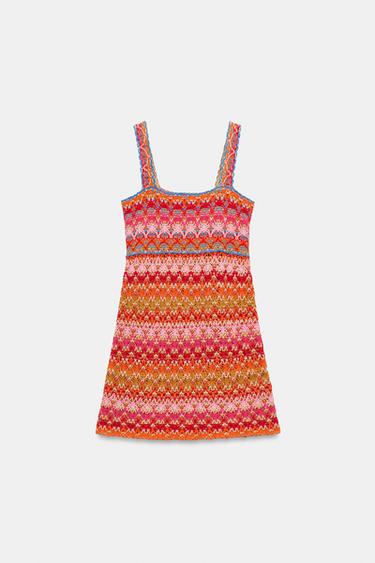 ROBE COURTE EN MAILLE - Multicolore de Zara - Image 3