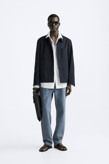 КУРТКА-РУБАШКА С КАРМАНАМИ — МОРСКОЙ СИНИЙ от Zara — изображение 0