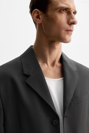 LIMITED EDITION WOOL SUIT BLAZER - Anthracite grey by Zara - Image 7