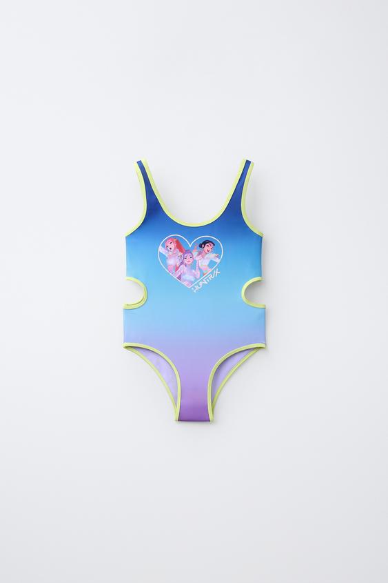 6-14 YEARS/ KPOP DEMON HUNTERS™ NETFLIX © CUT-OUT SWIMSUIT - Blue by Zara - Image 0