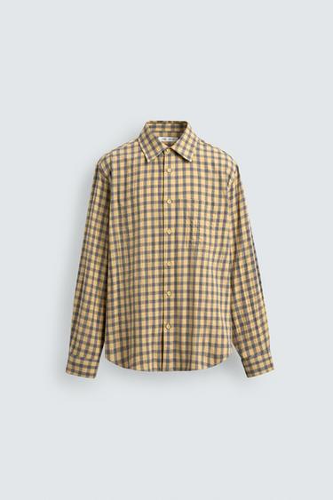 CAMISA RELAXED FIT CUADROS - Mantequilla de Zara