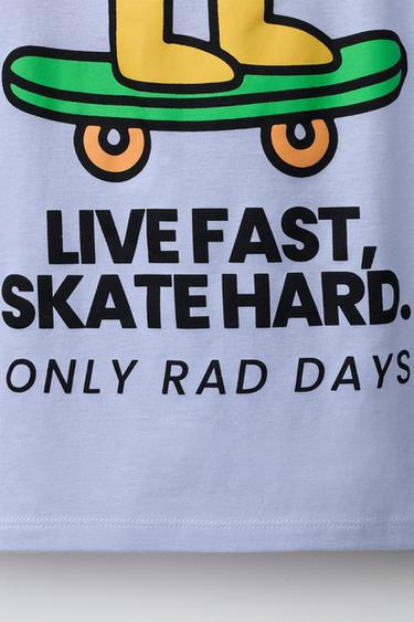 LOGO PRINT T-SHIRT - Light blue by Zara - Image 3