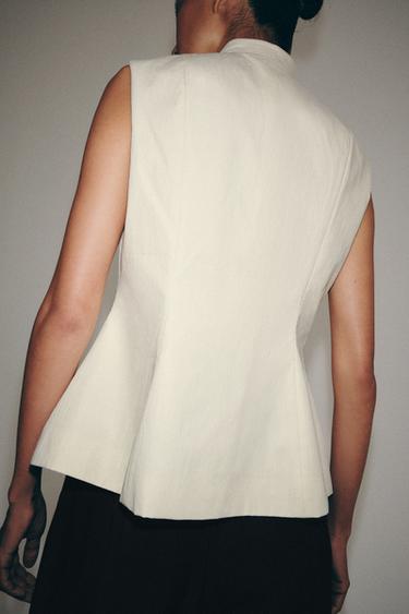 ZW COLLECTION FITTED WAISTCOAT - Sand by Zara - Image 2
