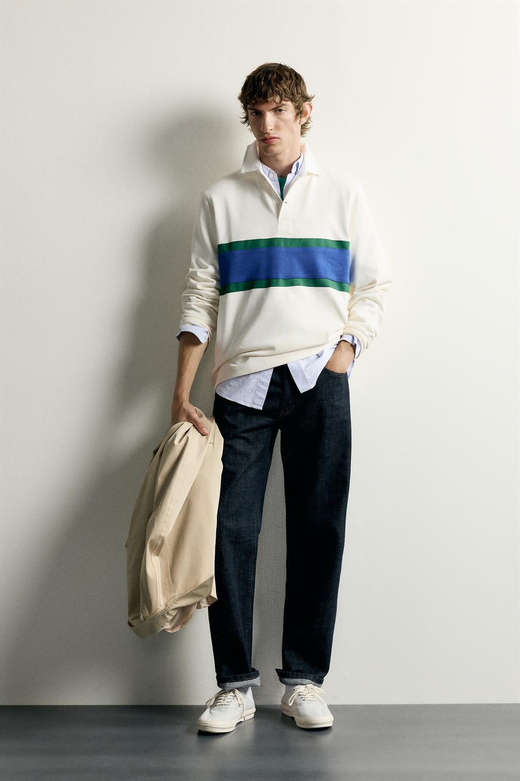 Zara Kontrastlı zolaqlı polo 0FR. PARIS X ZARA