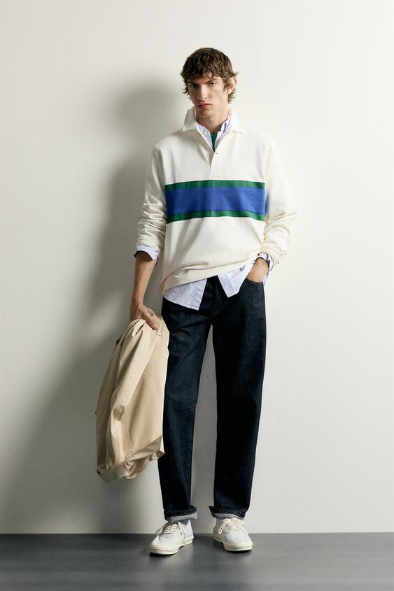 POLO BANDA CONTRASTE 0FR. PARIS X ZARA - Beige claro de Zara - Imagen 0
