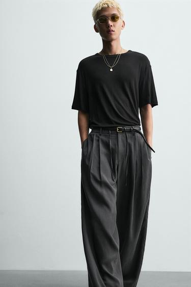 FLOWING PLEATED TROUSERS - Grey by Zara - Image 5