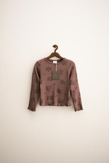 Zara ZARA TIMELESS - FLORAL PRINT T-SHIRT - Pink / Lilac