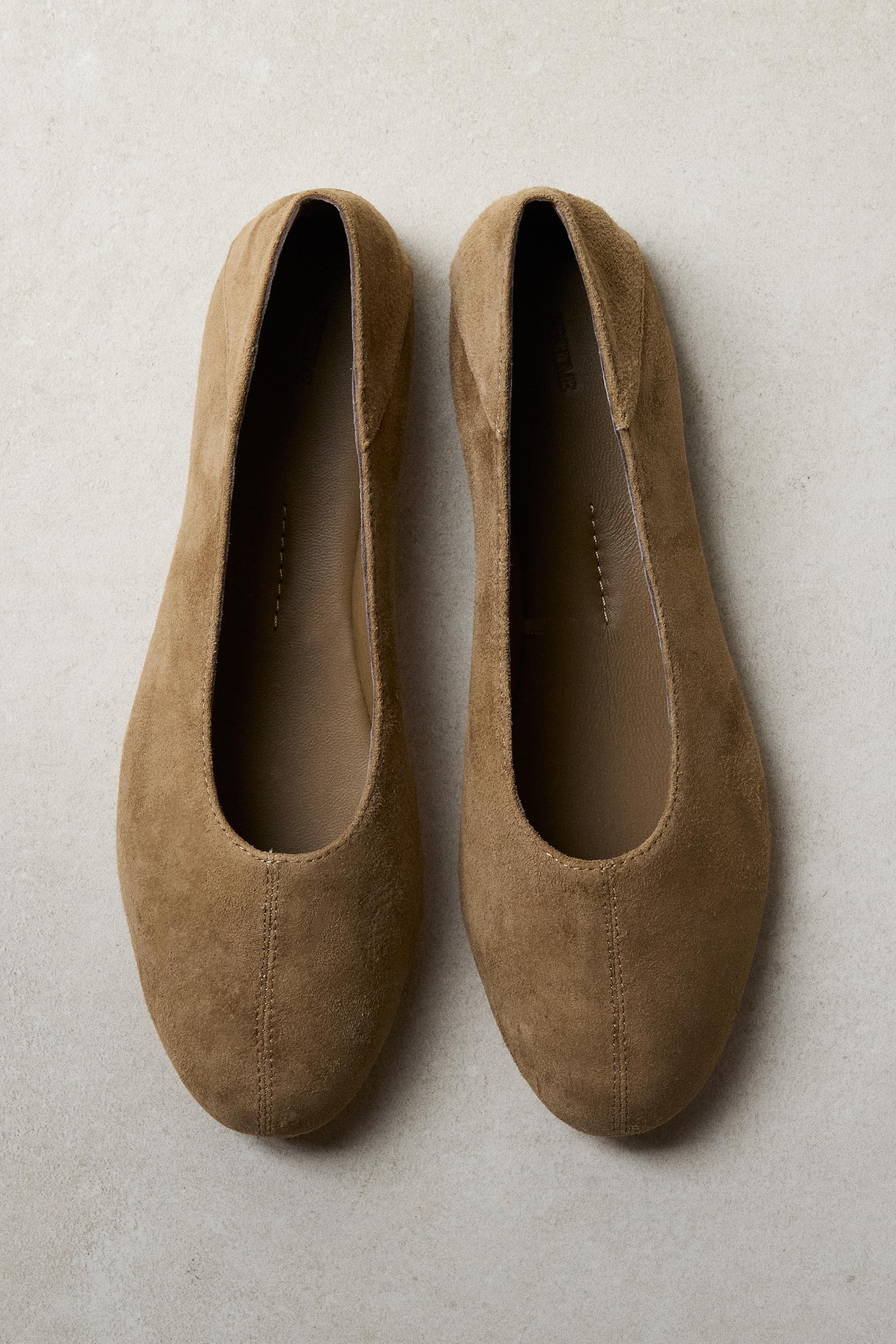 BALLERINES CUIR CROÛTE DE