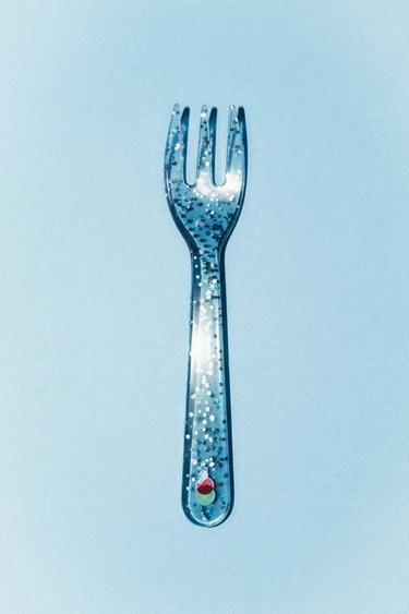 Zara KIDS' STAR GLITTER TRITAN™ FORK - Blue