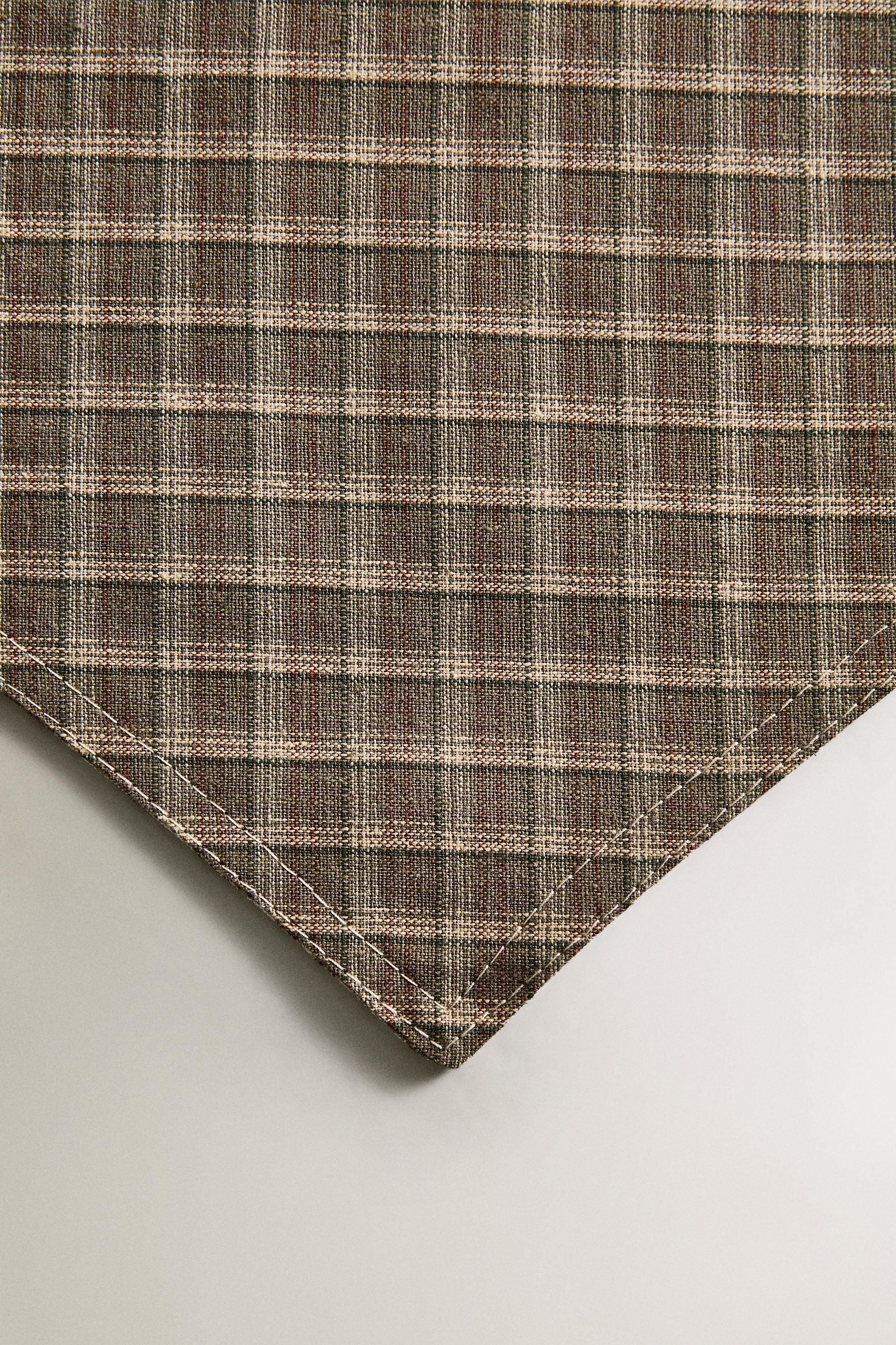 BANDANA COTON LIN CARREAUX ANIMAUX DE COMPAGNIE