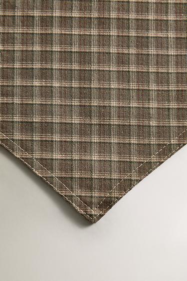 BANDANA COTON LIN CARREAUX ANIMAUX DE COMPAGNIE - Vert de Zara - Image 2