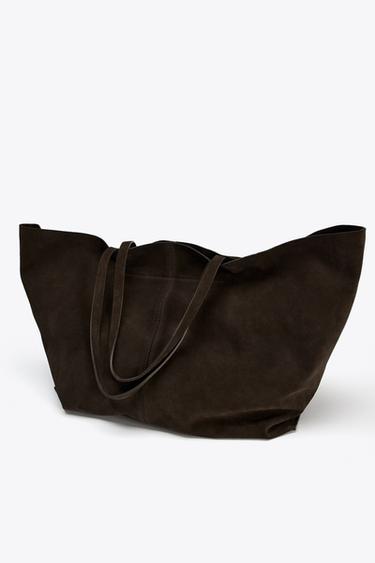 MAXI SAC SHOPPER EN DAIM - Marron de Zara - Image 3