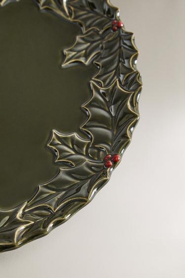 PLAT PORCELAINE HOUX NOËL - Vert de Zara - Image 2