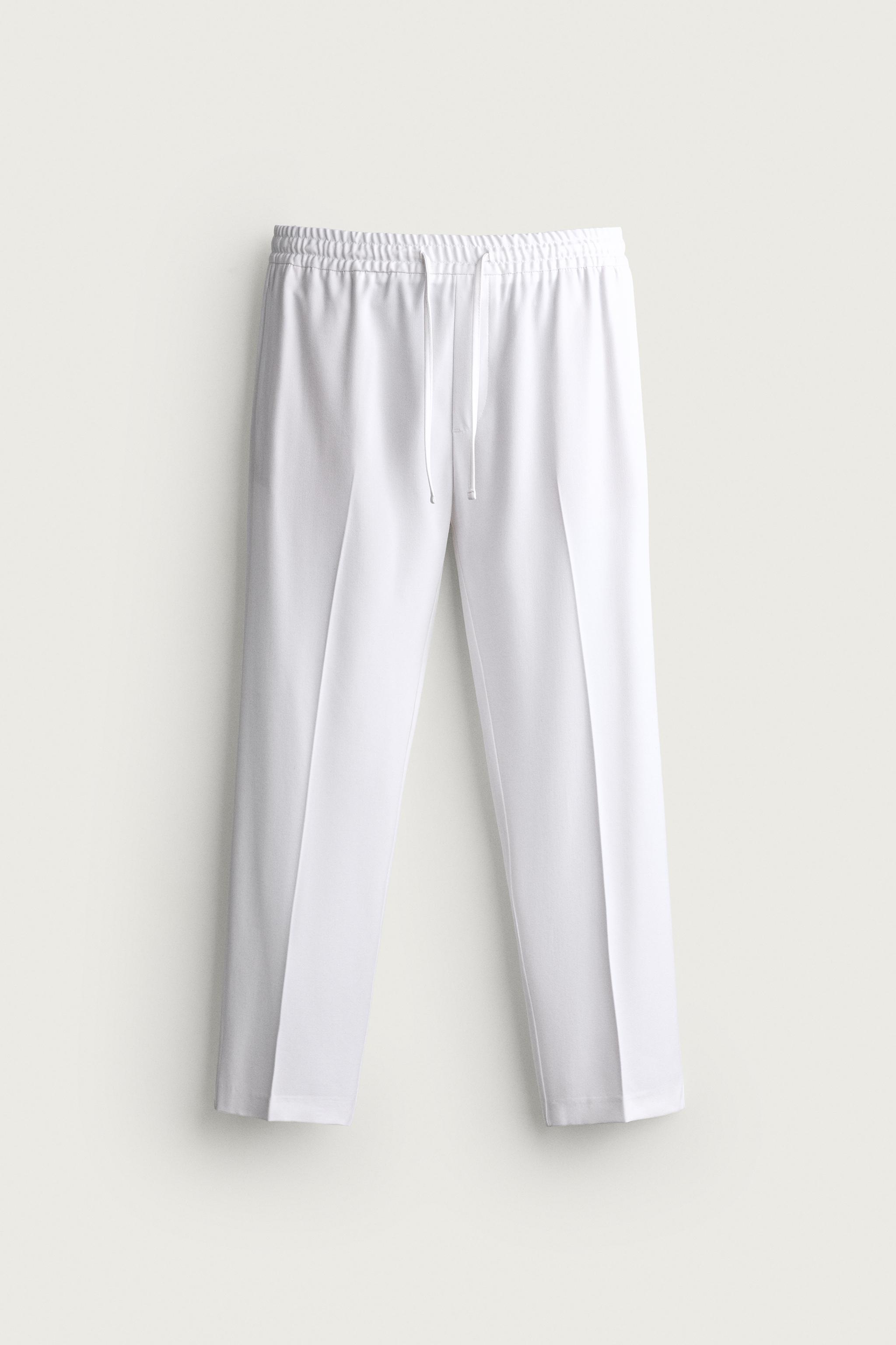COMFORT JOGGER WAIST PANTS - White | ZARA United States