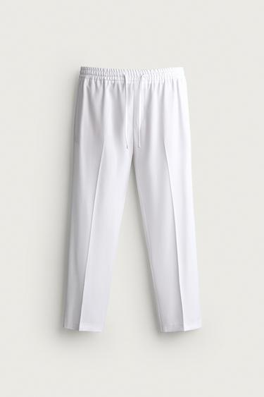 COMFORT JOGGER WAIST TROUSERS - White by Zara