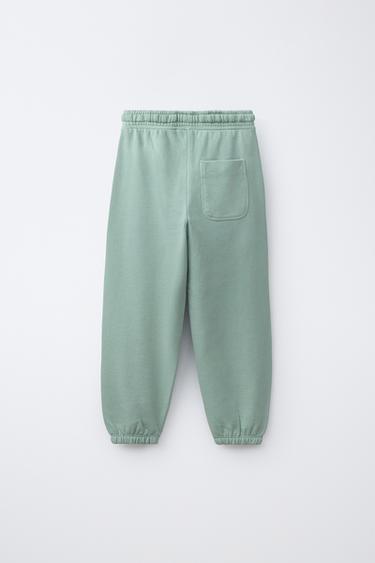 EMBROIDERED BALLOON PLUSH TROUSERS - Sea green by Zara - Image 1
