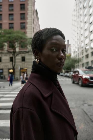 SOFT OVERSIZE COAT - Burgundy by Zara - Image 6