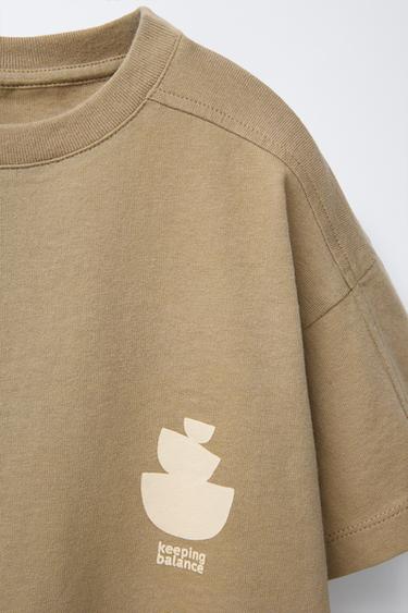 GARMENT DYE PRINTED T-SHIRT - camel by Zara - Image 2