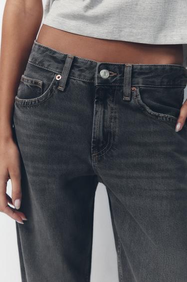 JEAN TRF WIDE LEG TAILLE NORMALE - Gris anthracite de Zara - Image 2