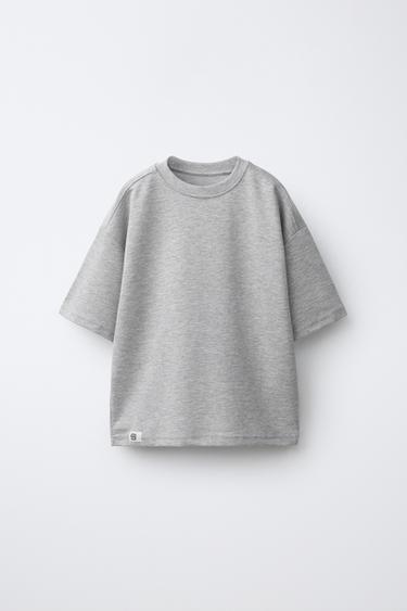 PLAIN INTERLOCK T-SHIRT - Grey marl by Zara
