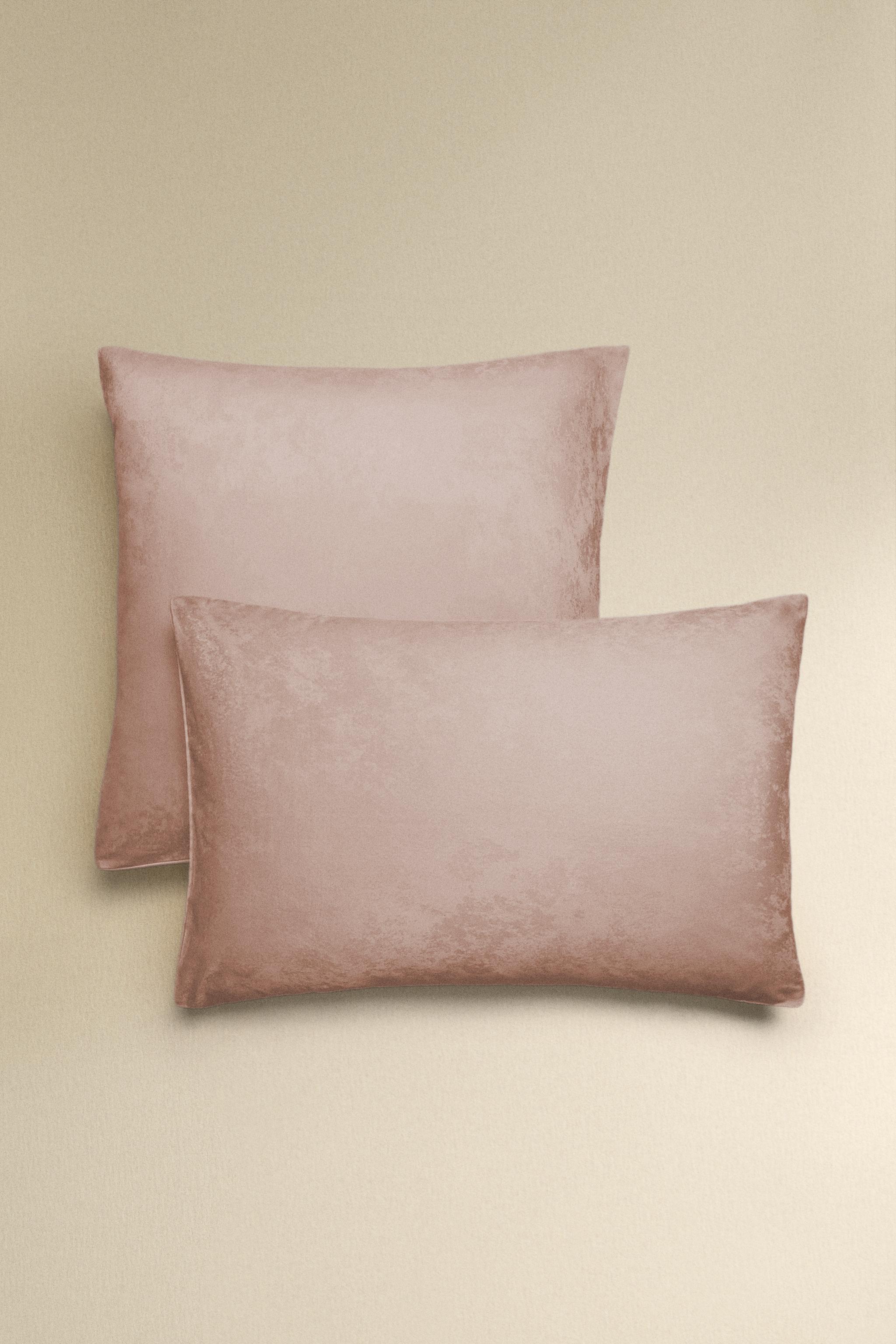 MARBLE JACQUARD SATEEN PILLOWCASE — Light pink