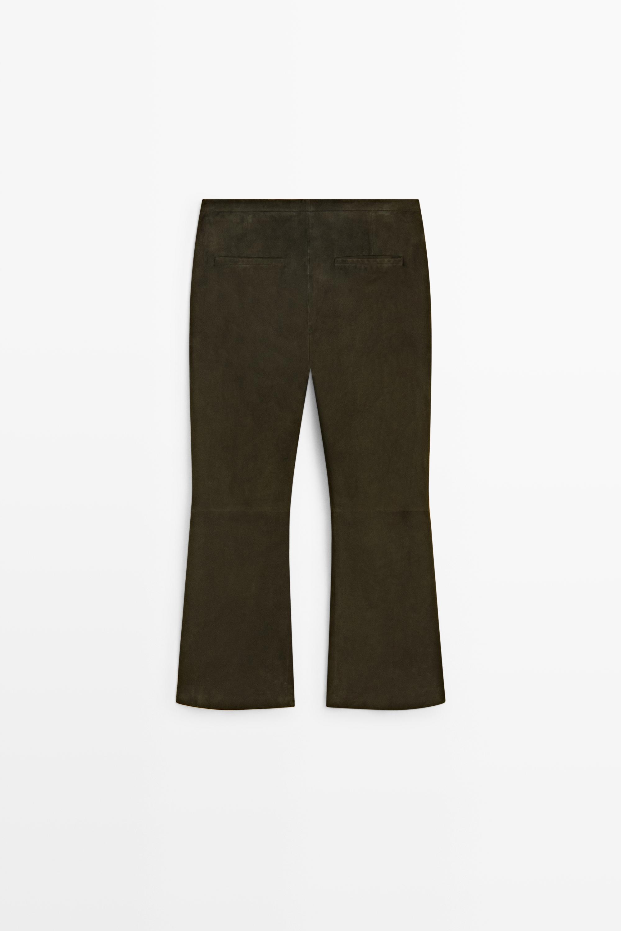 Suede leather pants