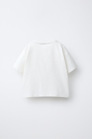 T-SHIRT WITH CROCHET KNIT POCKET - White by Zara - Image 1