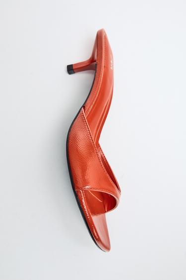 MULE SANDALS WITH HEEL - Orange by Zara
