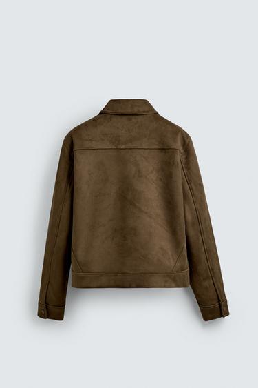 VESTE EFFET DAIM REGULAR FIT - Marron clair de Zara - Image 7