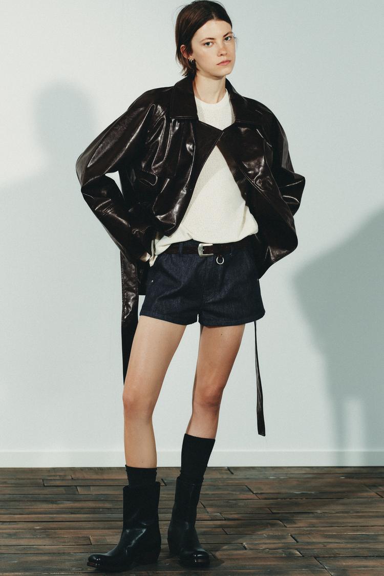 Leather Trench Coat Faux Leather Long Jacket Zara FAUX LEATHER