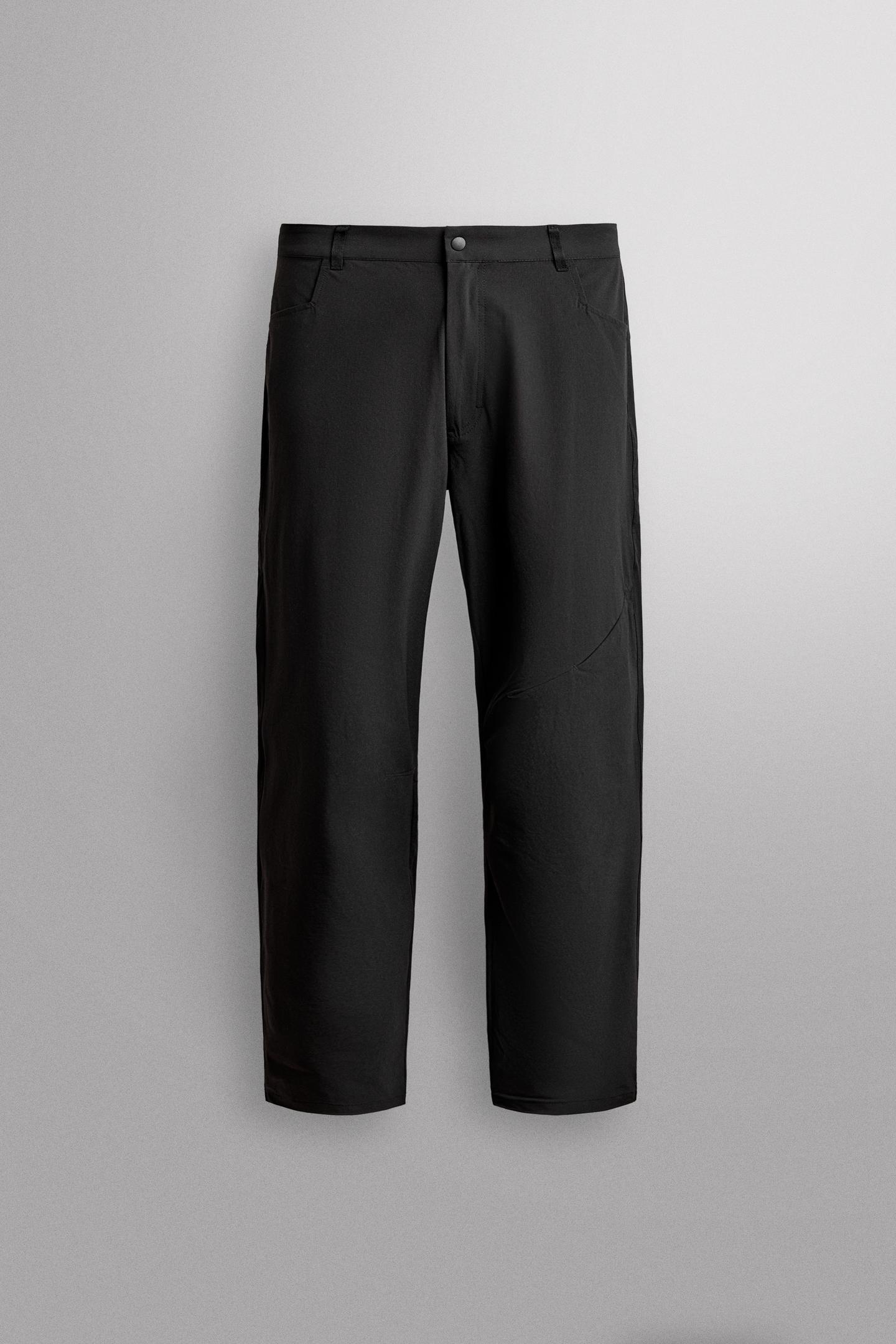 Мужские брюки Zara Technical Pocket, цвет: Чёрный — фото 6