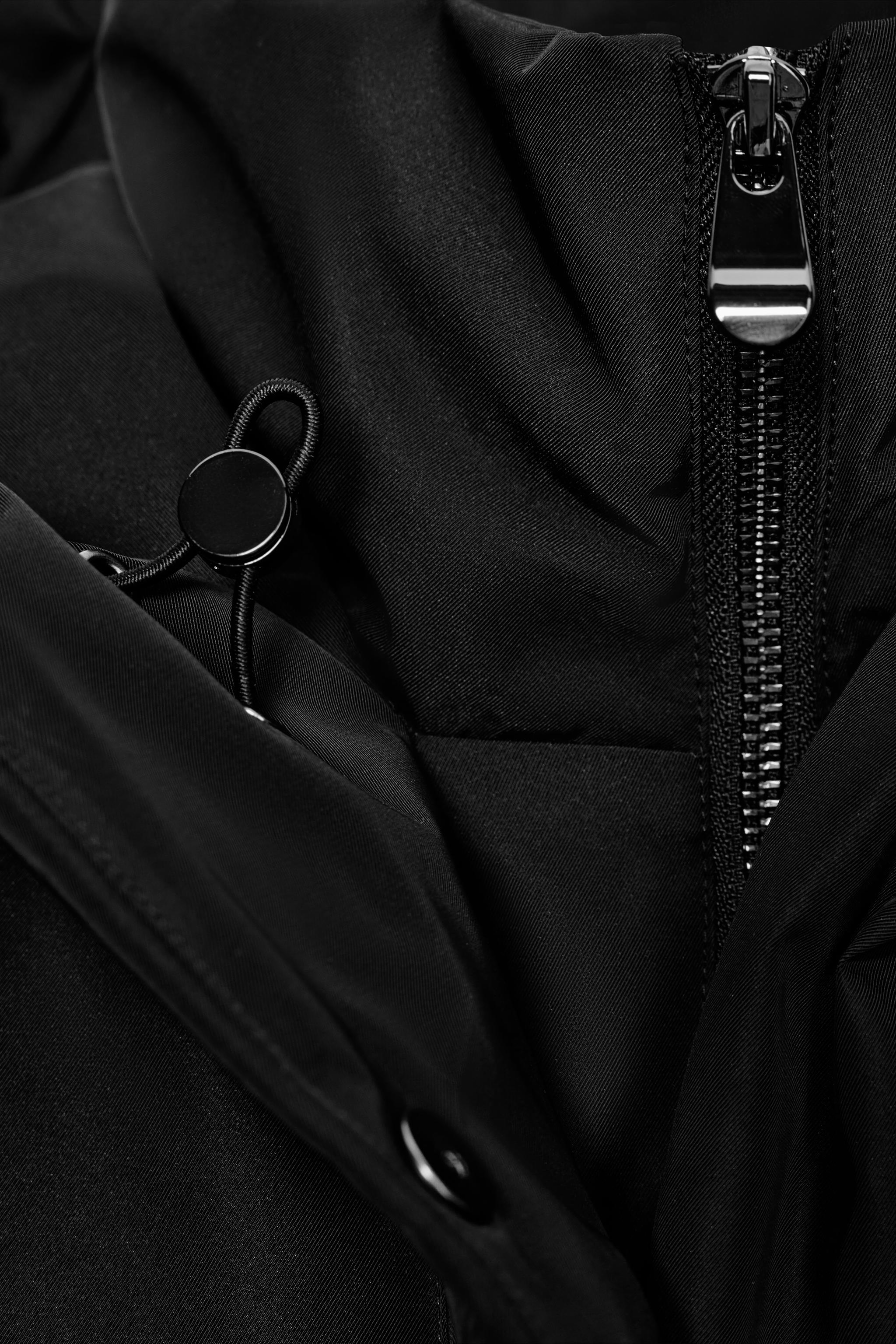 LONG WATER REPELLENT WINDPROOF HOODED DOWN JACKET