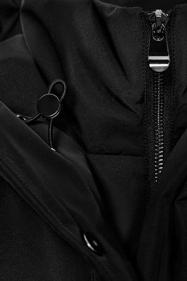 DOUDOUNE LONGUE À CAPUCHE DÉPERLANTE COUPE-VENT - Noir de Zara - Image 11