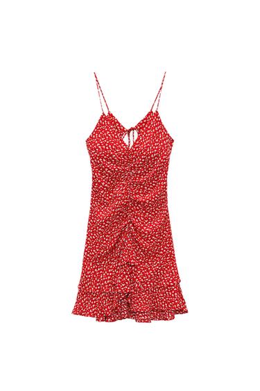 FLORAL DRAPED DRESS