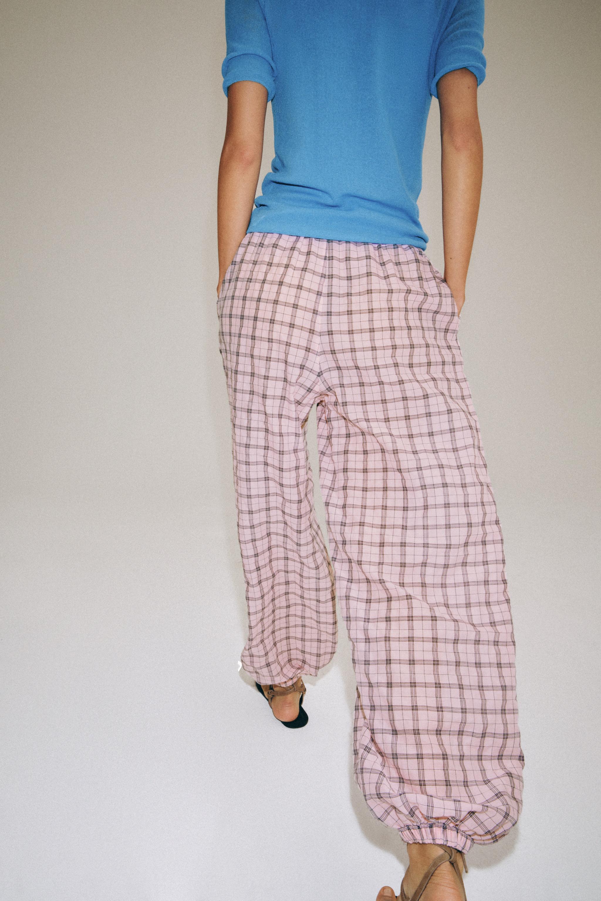 ZW COLLECTION PLAID BALLOON PANTS