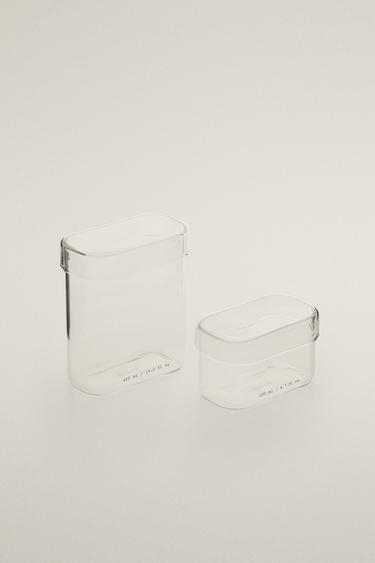 BOROSILICATE GLASS BATHROOM ORGANIZER JAR — Transparent 2