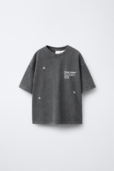 Zara WASHED EFFECT WINNIE THE POOH © DISNEY T-SHIRT - Anthracite grey