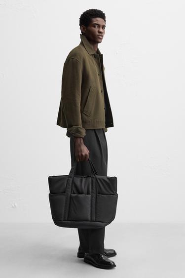 BOLSO SHOPPER NYLON - Negro de Zara - Imagen 0