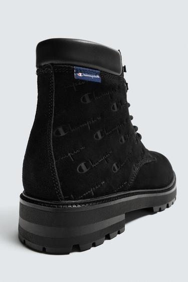 LEATHER LACE-UP BOOTS CHAMPION ® X ZARA - Black by Zara - Image 5